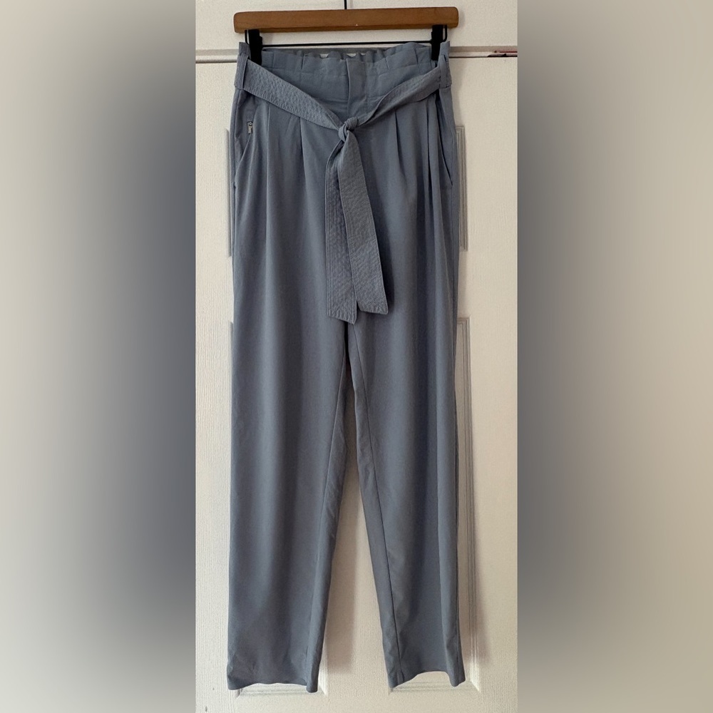 Athleta Gray Sky Line‎ Tie-Waist Lightweight Pants Size 2 EUC